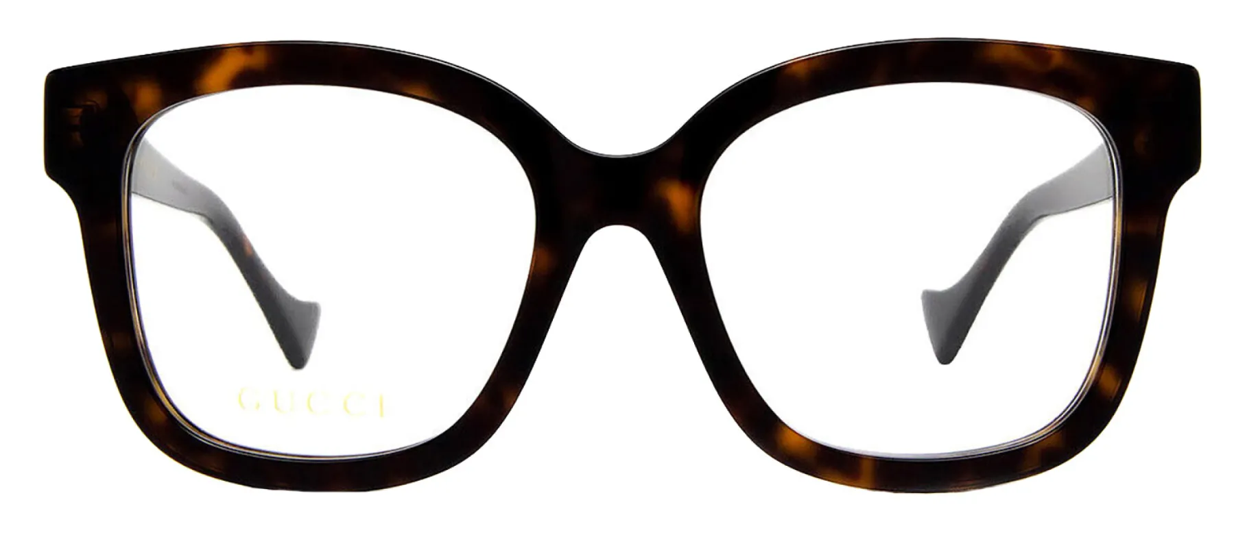 Gucci GUCCI LOGO GG 1258O 005 Rectangle Plastic Havana Eyeglasses with Logo Stamped Demo Lenses sold by Gaffos