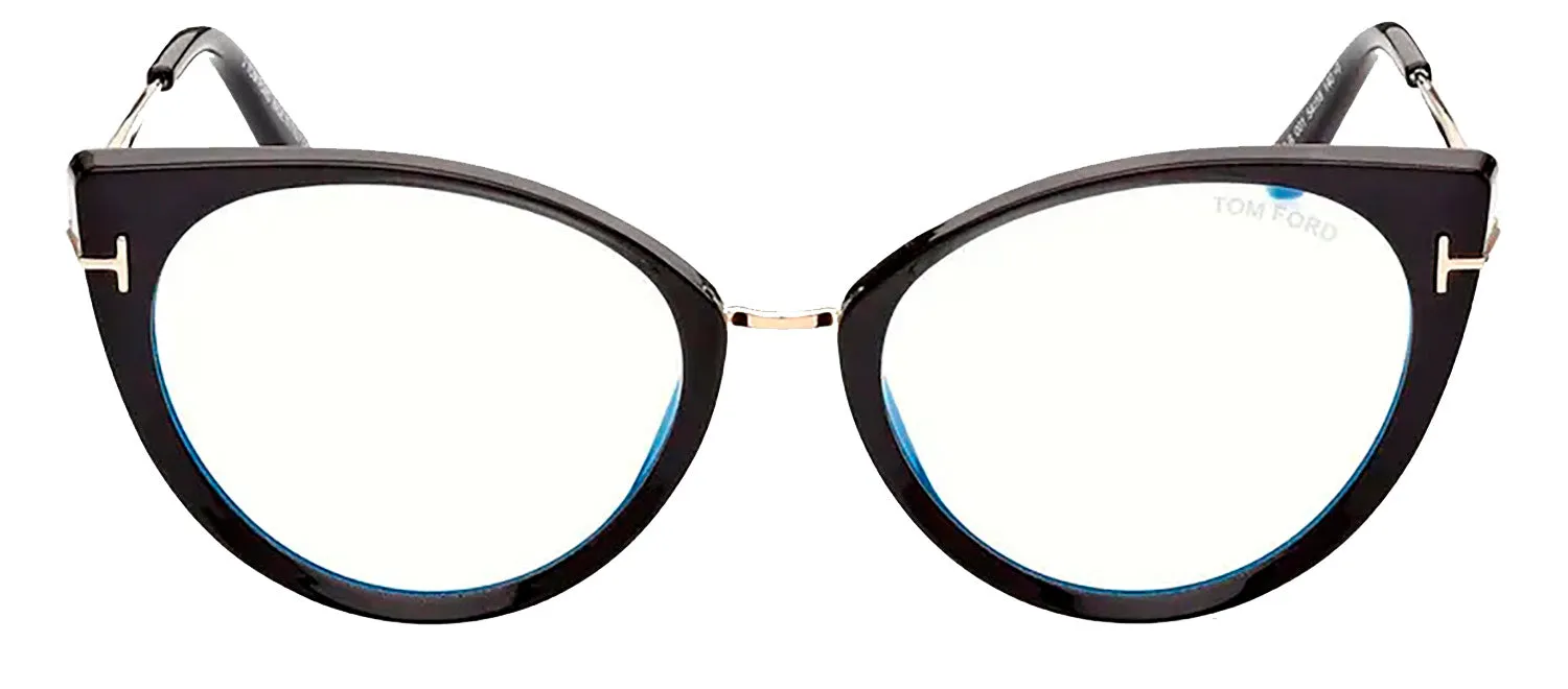 Tom Ford FT 5815-B 001 Cat-Eye Plastic Black Eyeglasses with Clear Lens sold by Gaffos
