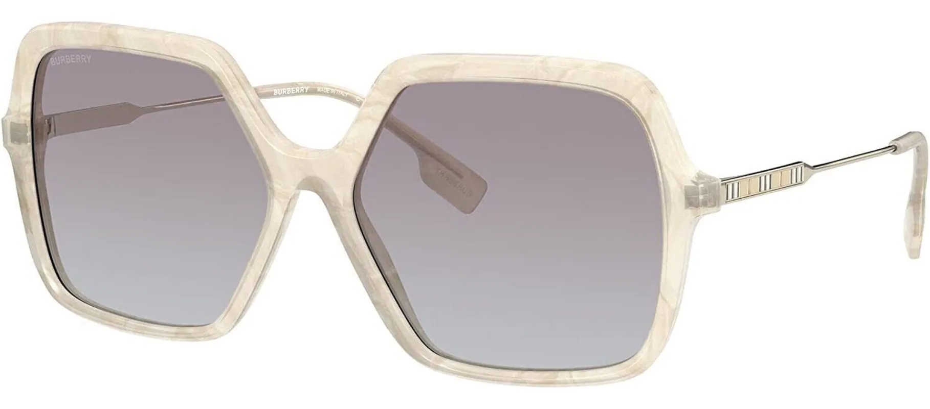 Burberry BE 4324 388611 Square Plastic Ivory Madreperla Sunglasses with Grey Gradient Lens sold by Gaffos