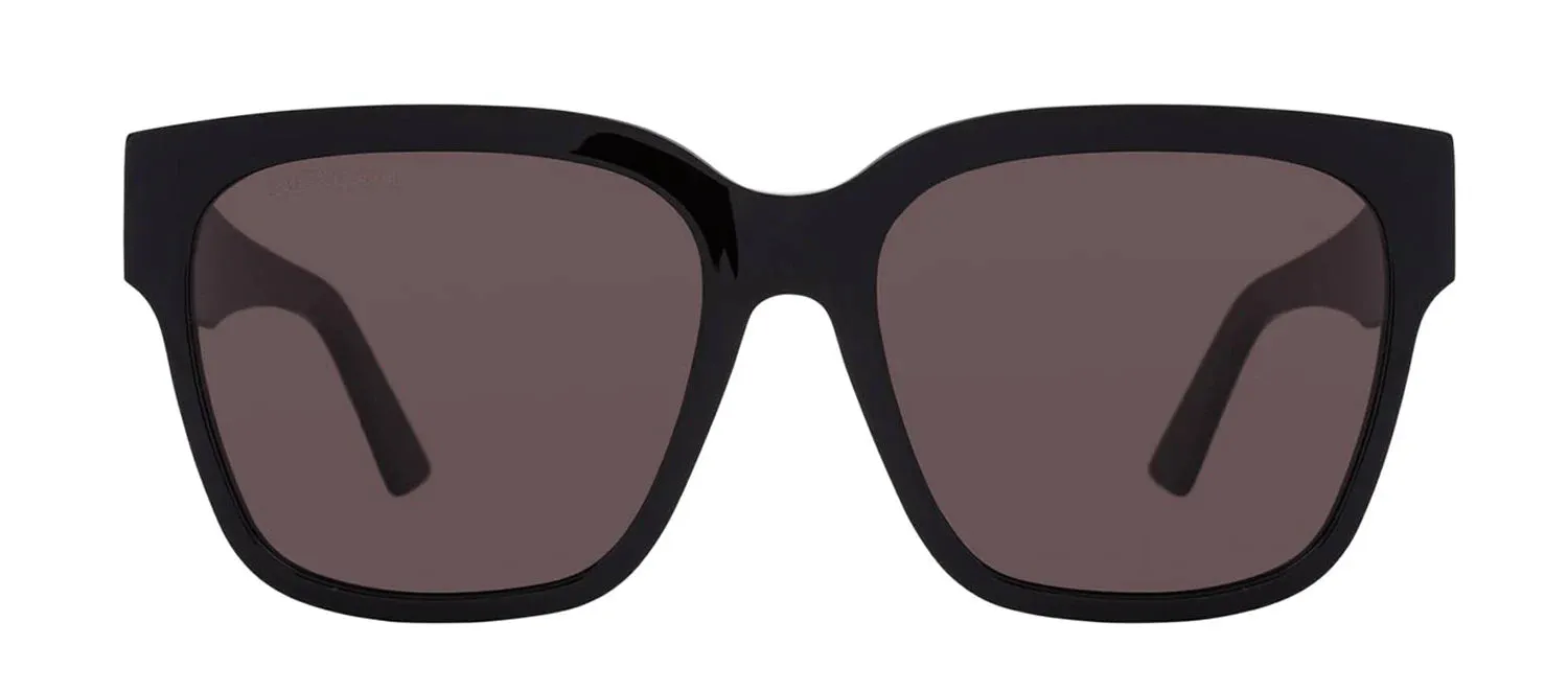 Balenciaga BB 0056S 001 Square Plastic Black Sunglasses with Grey Lens sold by Gaffos