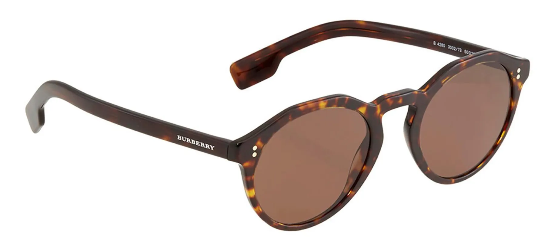 Burberry BE 4280 300273 Round Plastic Dark Havana Sunglasses with Brown Classic Lens sold by Gaffos