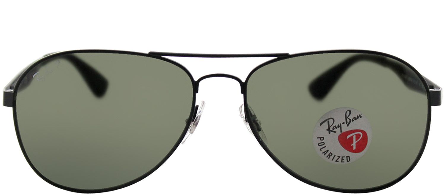 Ray-Ban RB 3549 006/9A Aviator Metal Black Sunglasses with Green Polarized Lens sold by Gaffos