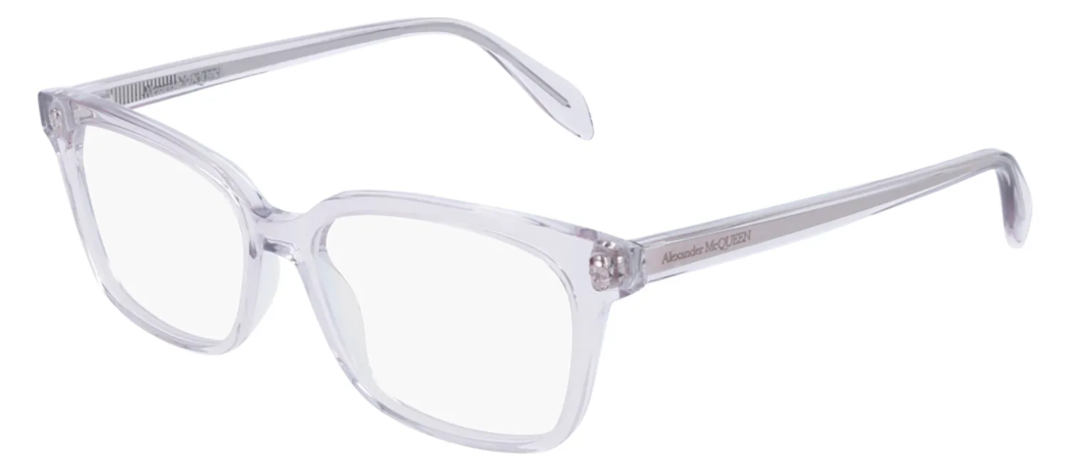 Alexander McQueen AM 0243O 005 Square Acetate Purple Eyeglasses with Demo Lens sold by Gaffos