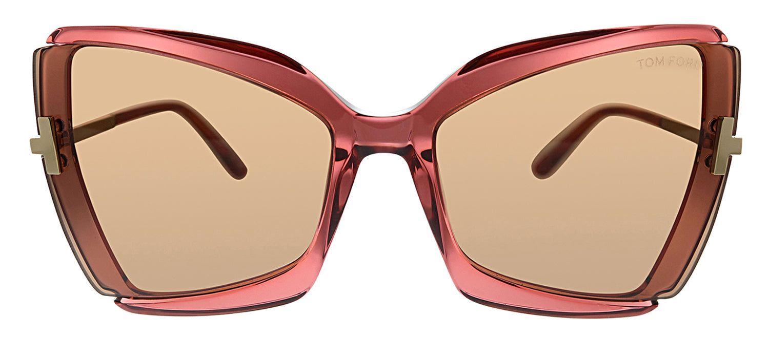 Tom Ford FT 0766 72Y Butterfly Plastic Red Sunglasses with Brown Lens sold by Gaffos