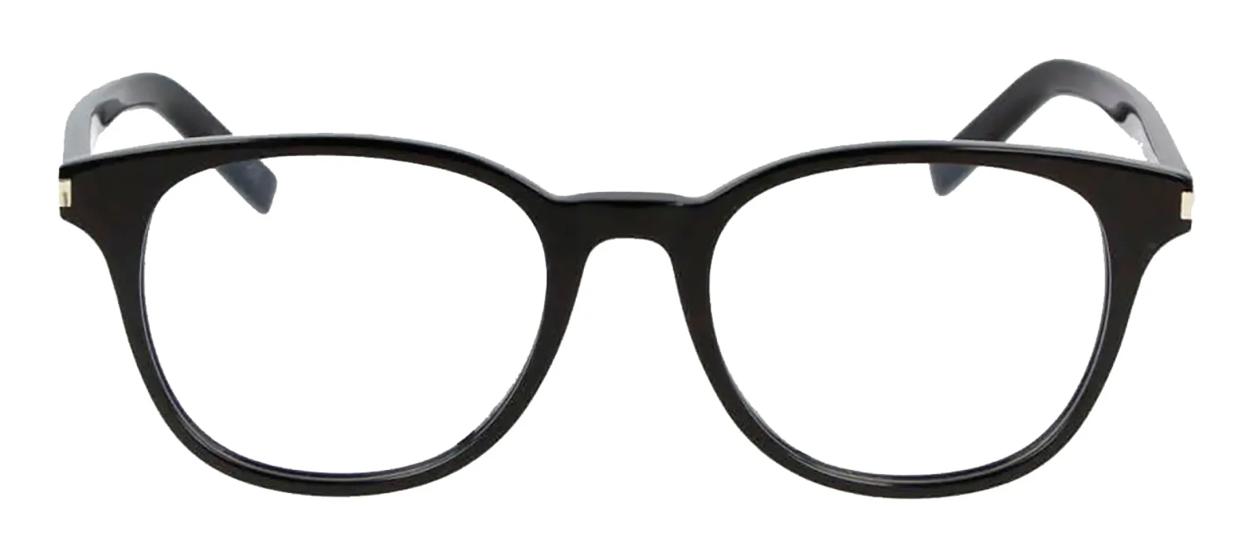 Saint Laurent SL 523O 4 Round Plastic Black Eyeglasses with Logo Stamped Demo Lenses sold by Gaffos