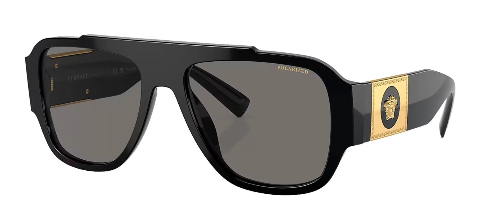 Versace VE 4436U GB1/81 Pillow Plastic Black Sunglasses with Grey Polarized Lens sold by Gaffos