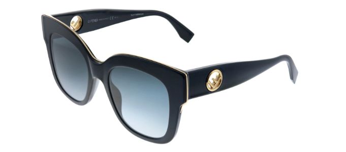 Fendi FF 0359/G/S 807 Square Plastic Black Sunglasses with Grey Gradient Lens sold by Gaffos