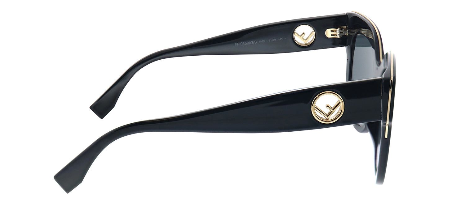 Fendi FF 0359/G/S 807 Square Plastic Black Sunglasses with Grey Gradient Lens sold by Gaffos product image thumbnail 3