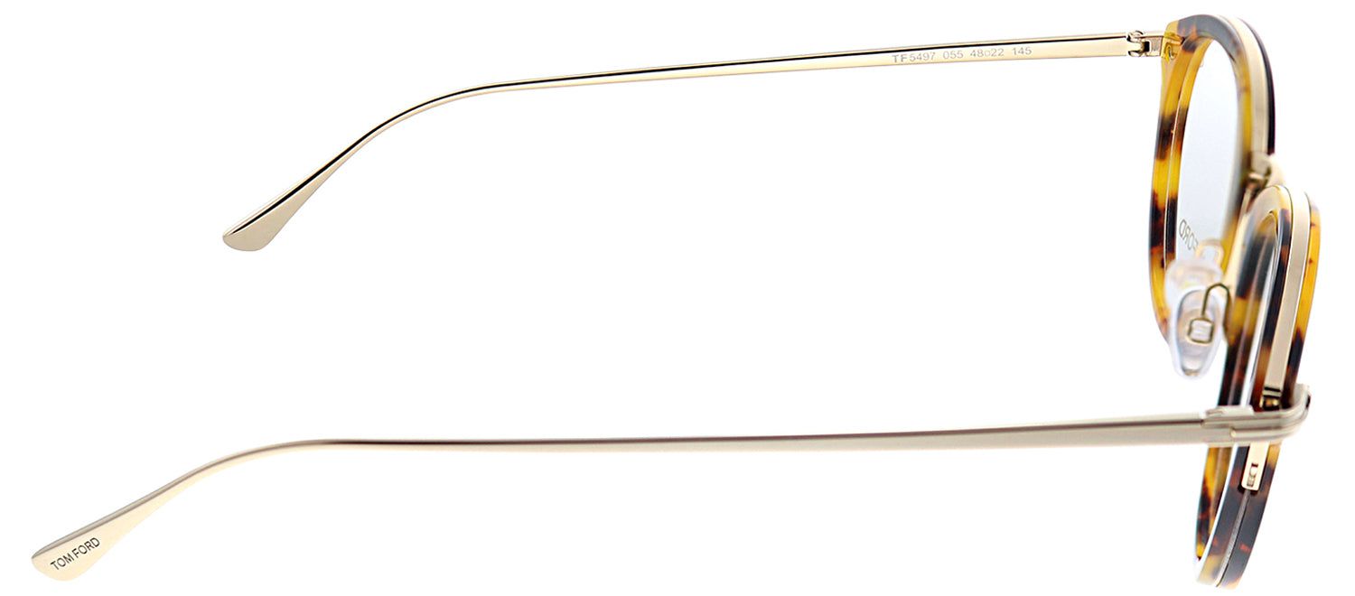 Tom Ford FT 5497 055 Oval Plastic Tortoise/ Havana Eyeglasses with Demo Lens sold by Gaffos product image thumbnail 3