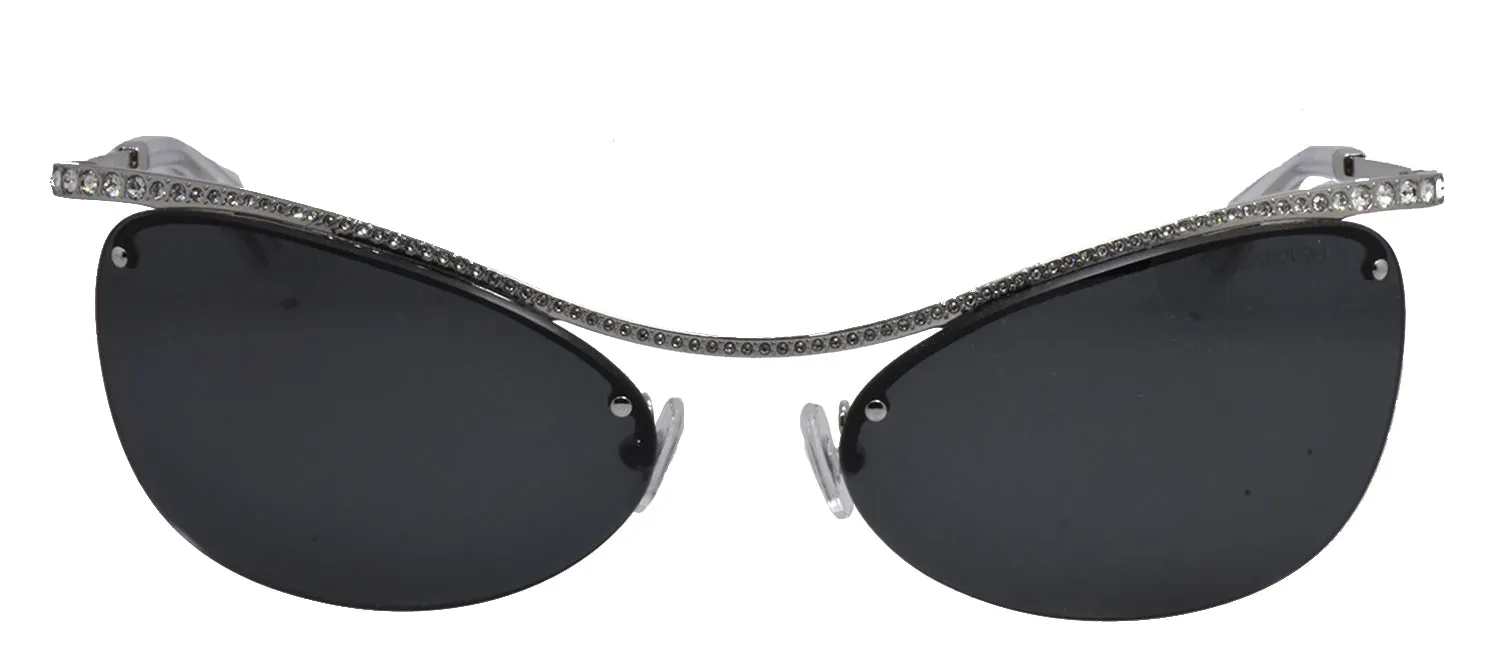 Swarovski SK 7018 400187 Irregular Metal Silver Sunglasses with Grey Lens sold by Gaffos