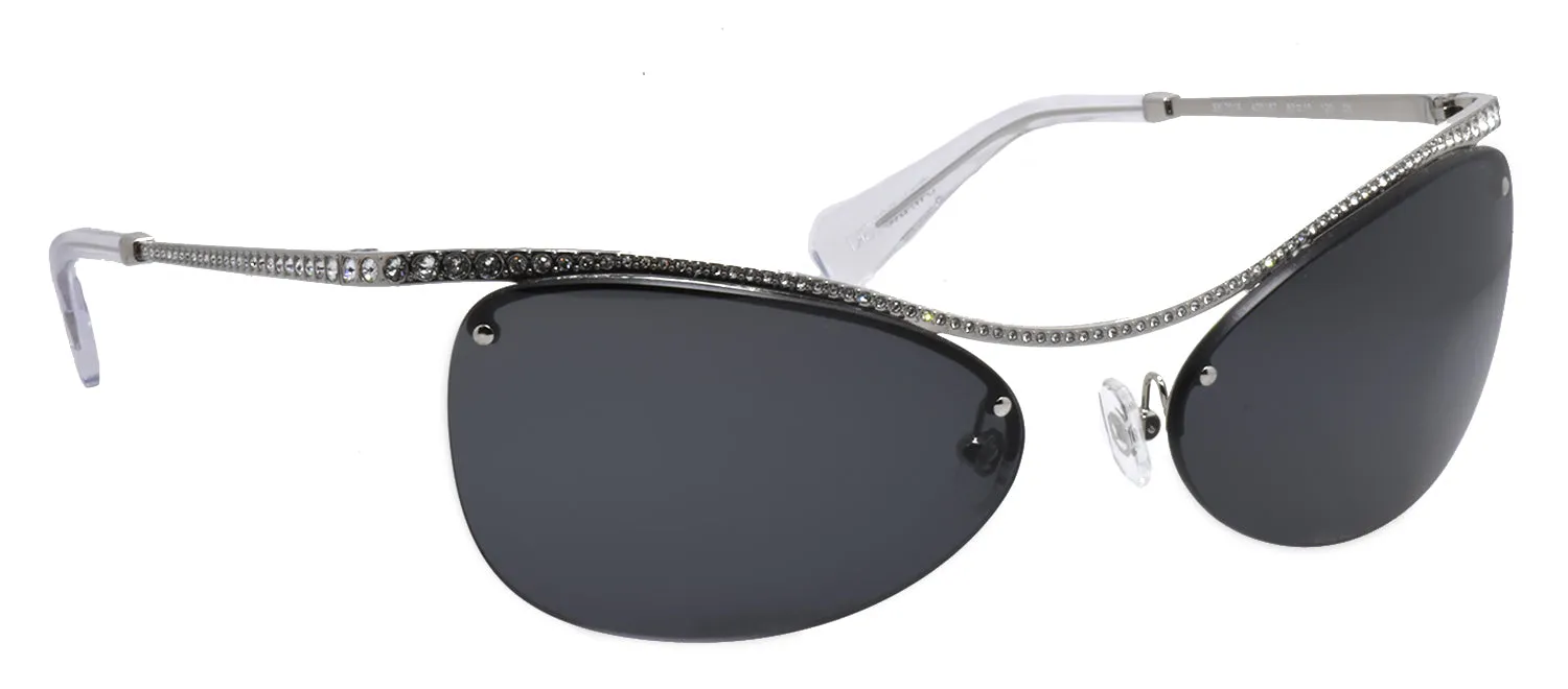 Swarovski SK 7018 400187 Irregular Metal Silver Sunglasses with Grey Lens sold by Gaffos product image thumbnail 3