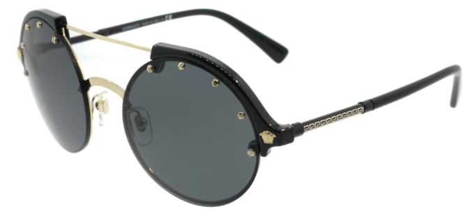 Versace VE 4337 GB1/87 Round Plastic Black Sunglasses with Grey Lens sold by Gaffos