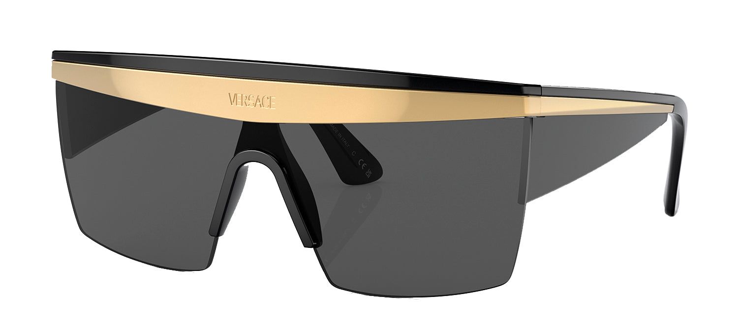 Versace VE 2254 100287 Shield Plastic Black Sunglasses with Grey Lens sold by Gaffos product image thumbnail 2