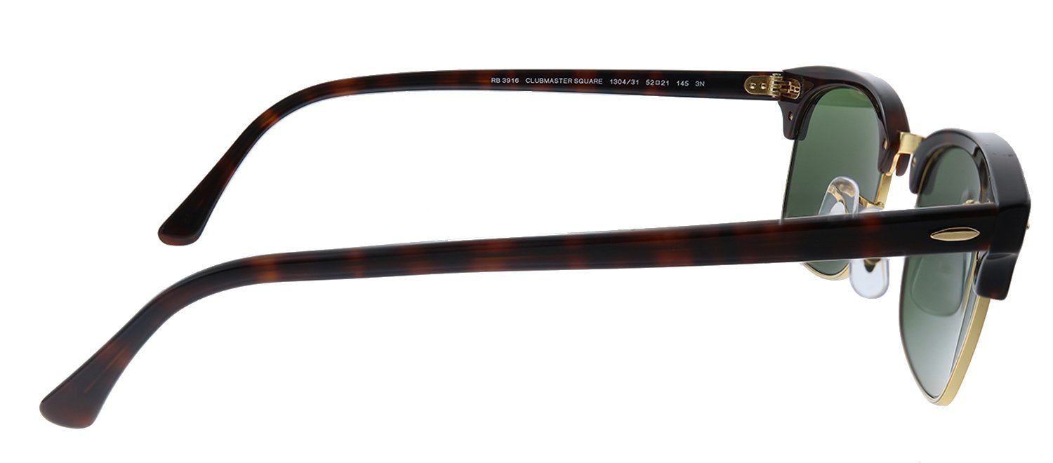 Ray-Ban Clubmaster Square RB 3916 130431 Rectangle Plastic Havana Sunglasses with Green Lens sold by Gaffos product image thumbnail 3