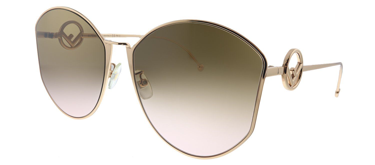Fendi F is Fendi FF 0335/F/S DDB Butterfly Metal Gold Copper Sunglasses with Brown Gradient Lens sold by Gaffos product image thumbnail 2