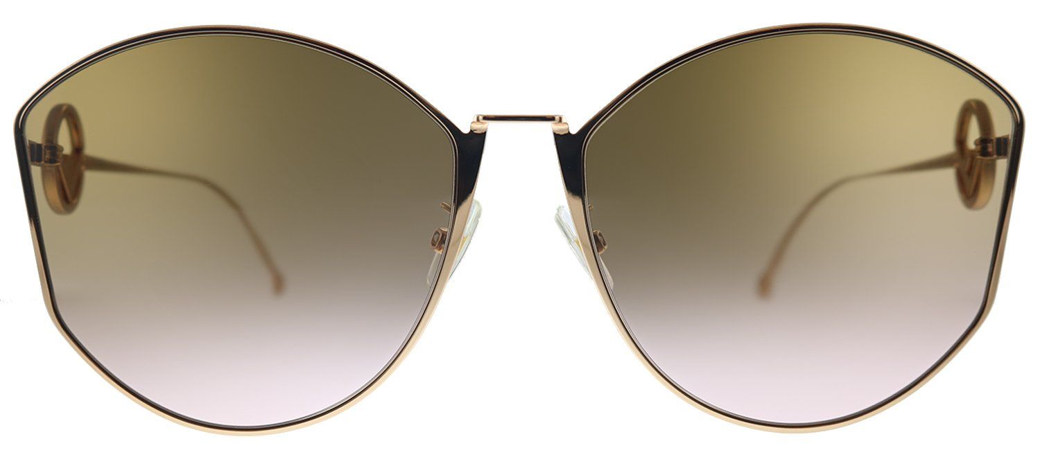 Fendi F is Fendi FF 0335/F/S DDB Butterfly Metal Gold Copper Sunglasses with Brown Gradient Lens sold by Gaffos
