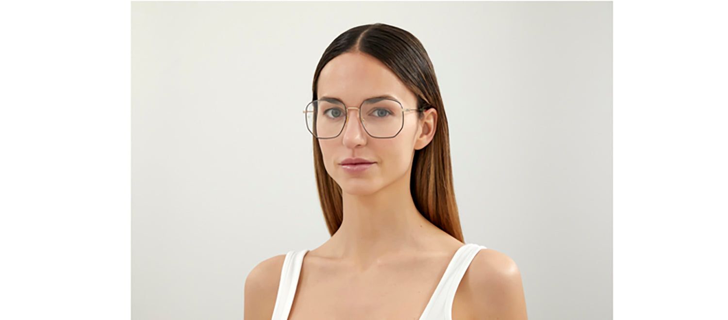 Gucci GG 0396O 001 Geometric Metal Gold Eyeglasses with Demo Lens sold by Gaffos product image thumbnail 3