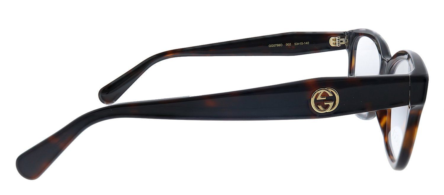 Gucci GG 0798O 002 Rectangle Acetate Havana Eyeglasses with Demo Lens sold by Gaffos product image thumbnail 3