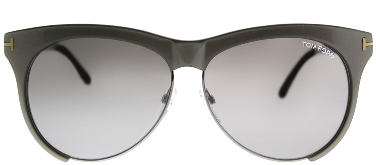 Tom Ford TF 365 38G Square Plastic Grey Sunglasses with Silver Mirror Lens sold by Gaffos