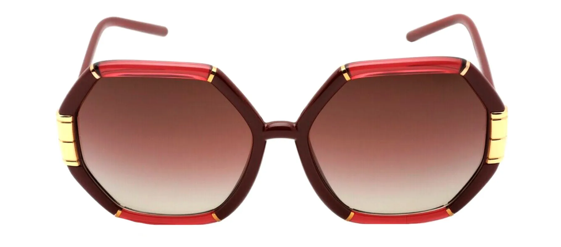 Tory Burch TY 9072U 1901E2 Geometric Plastic Burgundy Sunglasses with Grey Gradient Lens sold by Gaffos