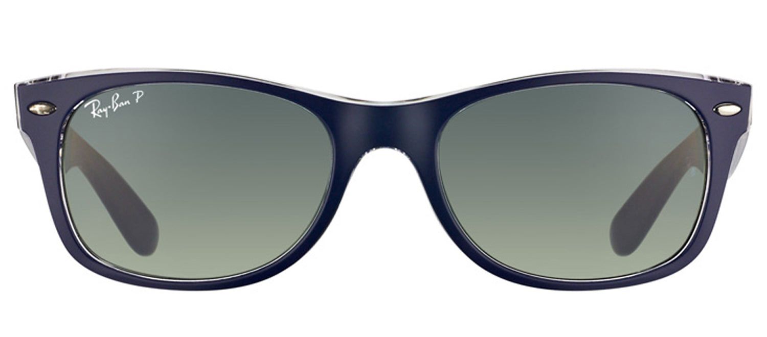Ray-Ban RB 2132 6053M3 Wayfarer Plastic Blue Sunglasses with Grey Polarized Lens sold by Gaffos