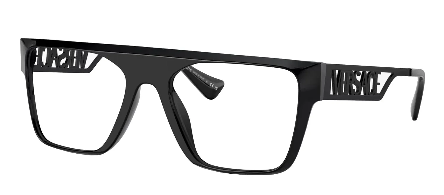 Versace VE 3326U 5380 Rectangle Plastic Black Eyeglasses with Logo Stamped Demo Lenses sold by Gaffos product image thumbnail 3