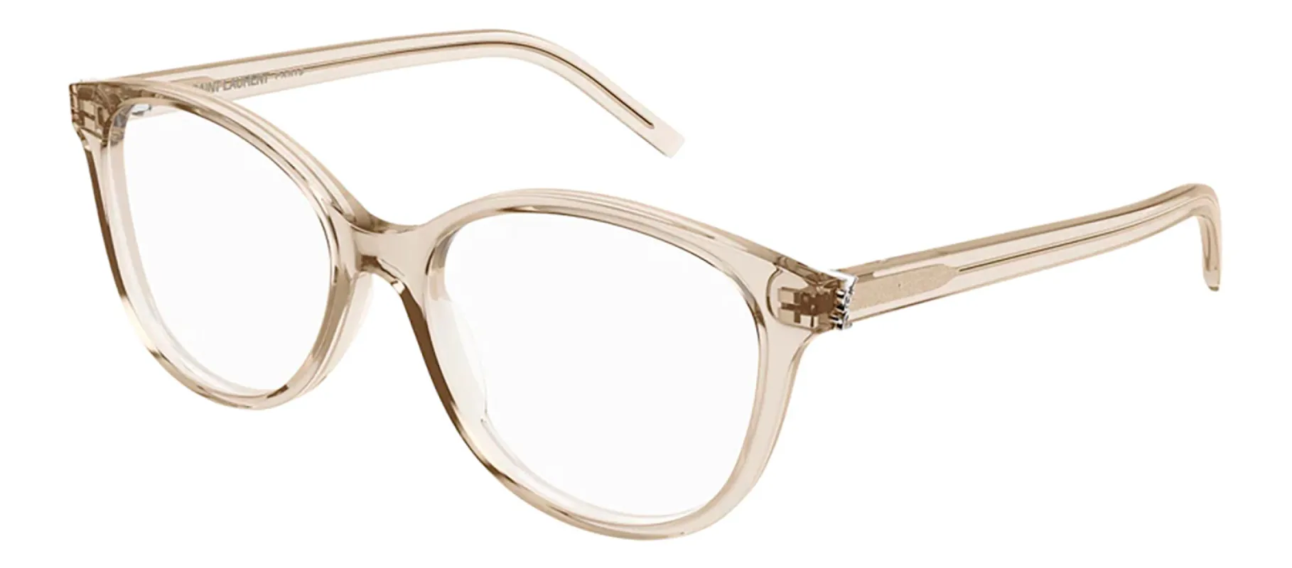 Saint Laurent SL M112O 004 Cat-Eye Plastic Beige Eyeglasses with Clear Lens sold by Gaffos