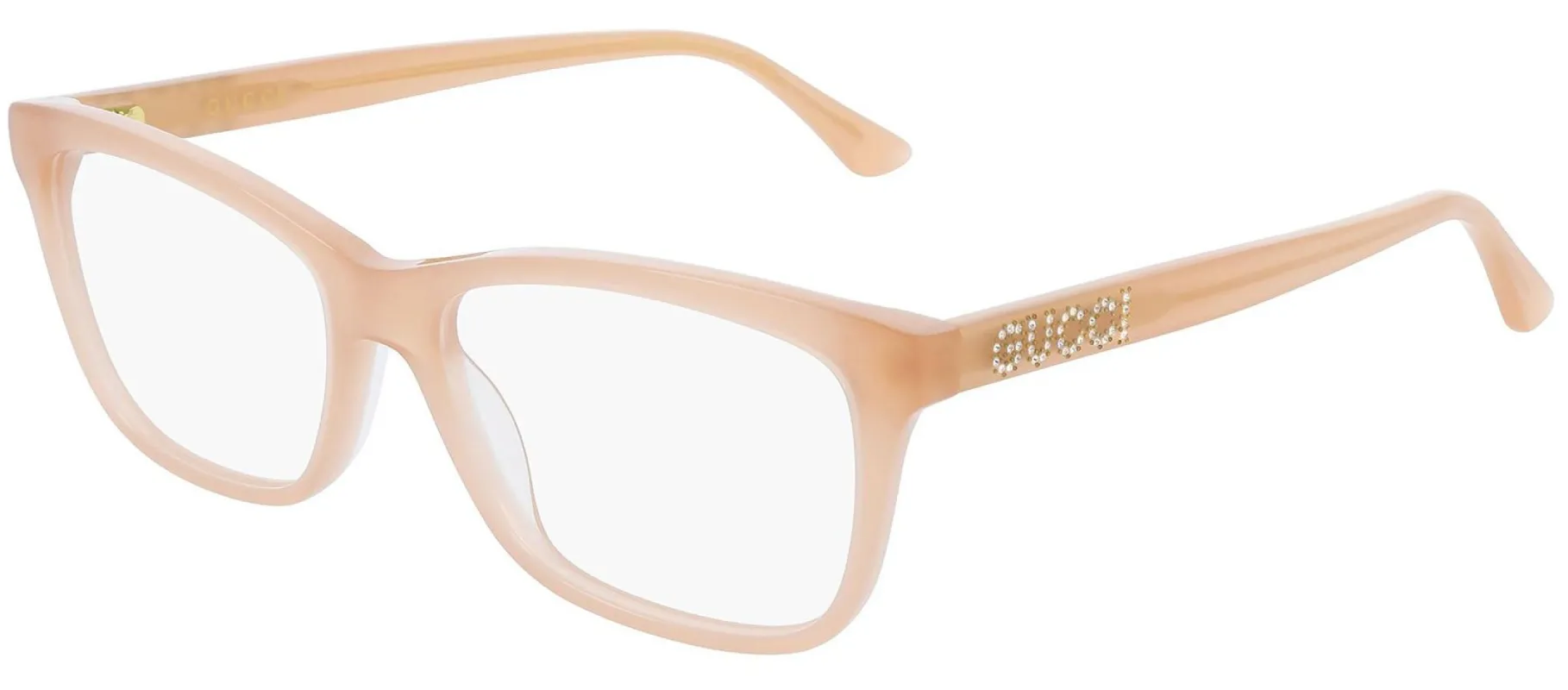 Gucci GG 731O 003 Rectangle Acetate Pink Eyeglasses with Demo Lens sold by Gaffos