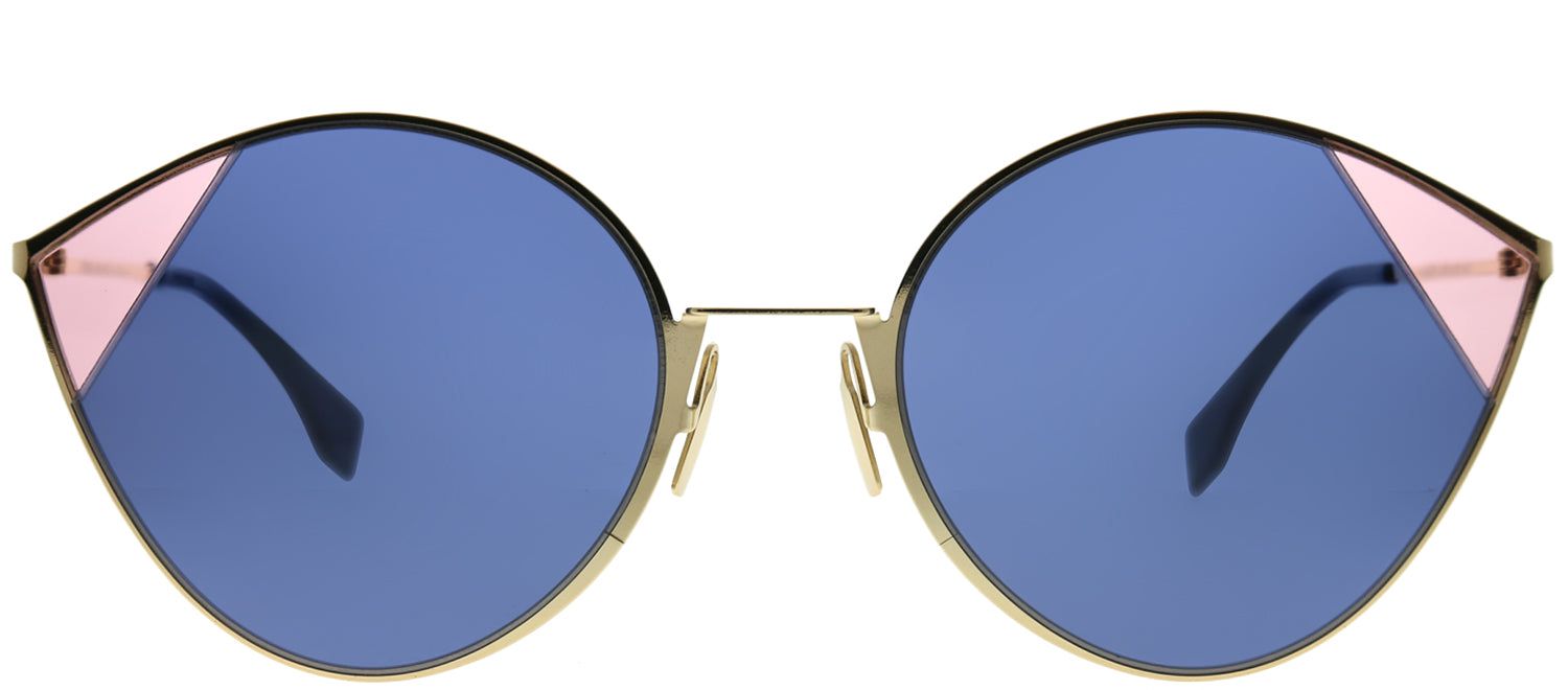 Fendi FF 0341 LKS KU Cat-Eye Metal Gold Sunglasses with Blue Lens sold by Gaffos