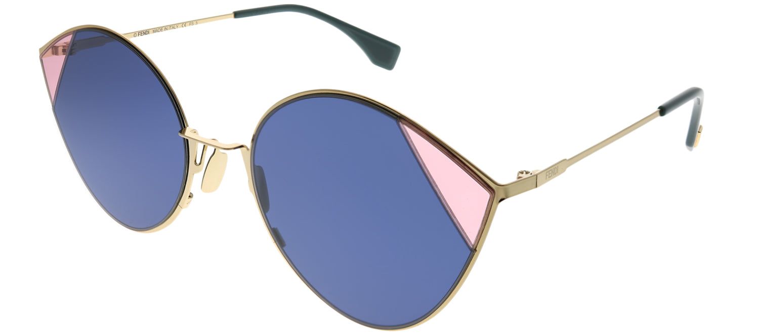 Fendi FF 0341 LKS KU Cat-Eye Metal Gold Sunglasses with Blue Lens sold by Gaffos product image thumbnail 2