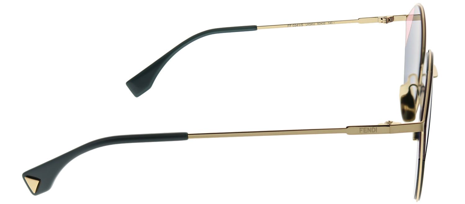 Fendi FF 0341 LKS KU Cat-Eye Metal Gold Sunglasses with Blue Lens sold by Gaffos product image thumbnail 3