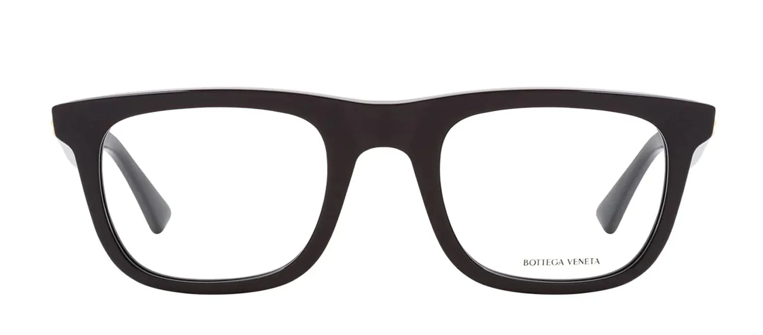 Bottega Veneta BV 1129O 001 Rectangle Plastic Black Eyeglasses with Logo Stamped Demo Lens sold by Gaffos