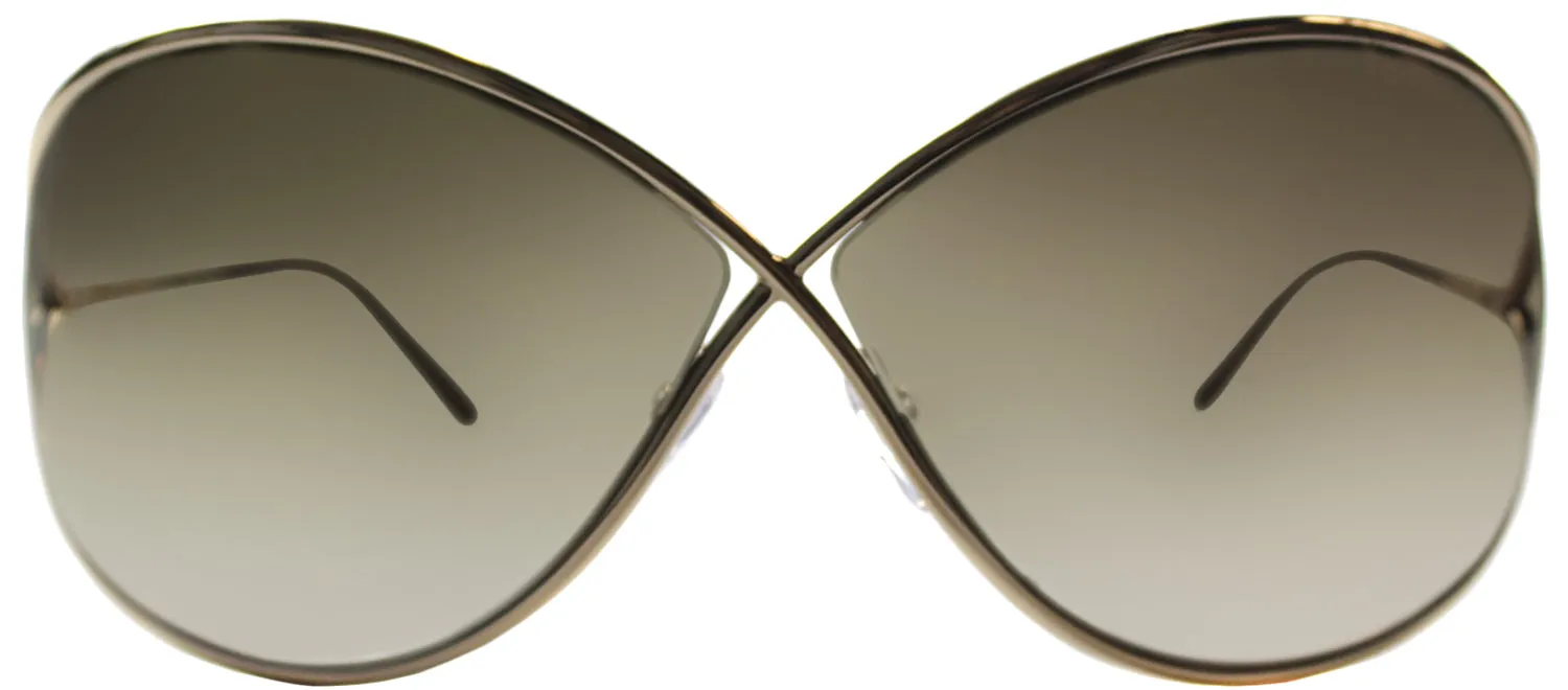 Tom Ford Miranda TF 130 28G Fashion Metal Gold Sunglasses with Brown Gold Mirror Lens sold by Gaffos