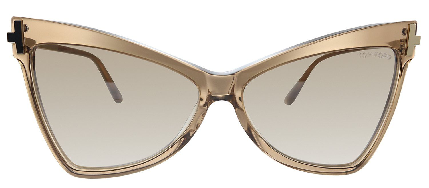 Tom Ford FT 0767 57G Butterfly Plastic Beige Sunglasses with Brown Mirror Lens sold by Gaffos