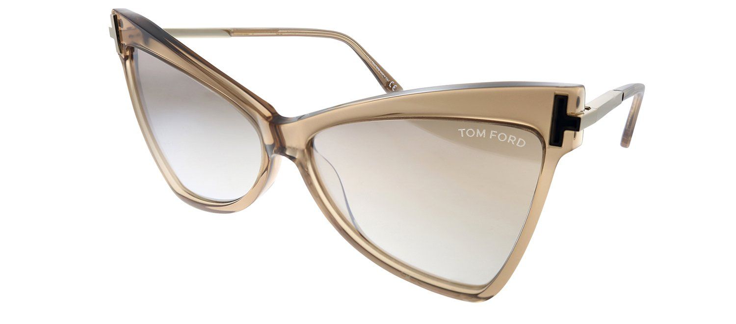 Tom Ford FT 0767 57G Butterfly Plastic Beige Sunglasses with Brown Mirror Lens sold by Gaffos product image thumbnail 2