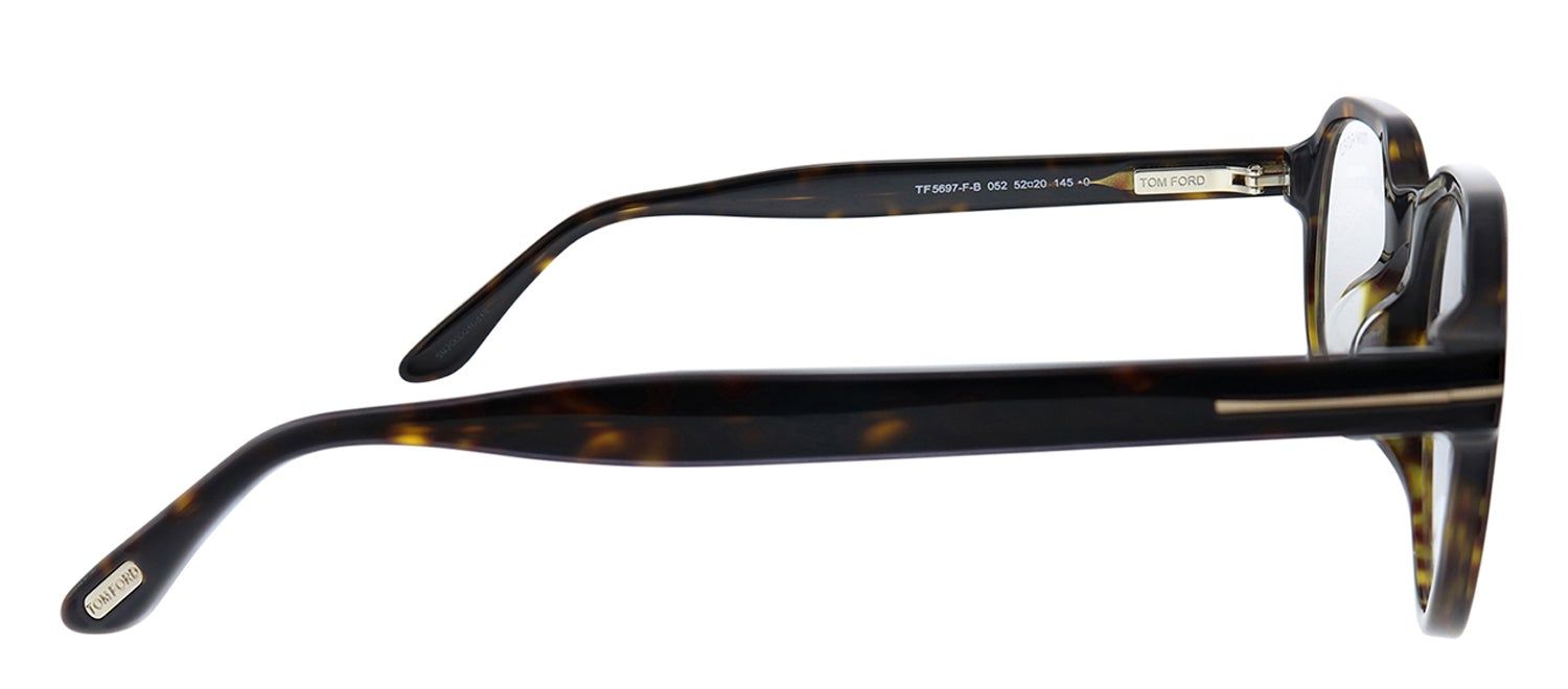 Tom Ford FT 5697 052 Geometric Plastic Havana Eyeglasses with Demo Lens sold by Gaffos product image thumbnail 3