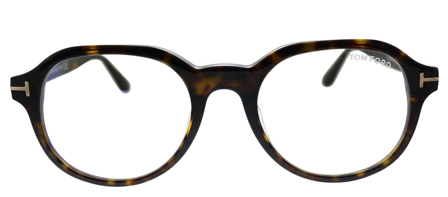 Tom Ford FT 5697 052 Geometric Plastic Havana Eyeglasses with Demo Lens sold by Gaffos