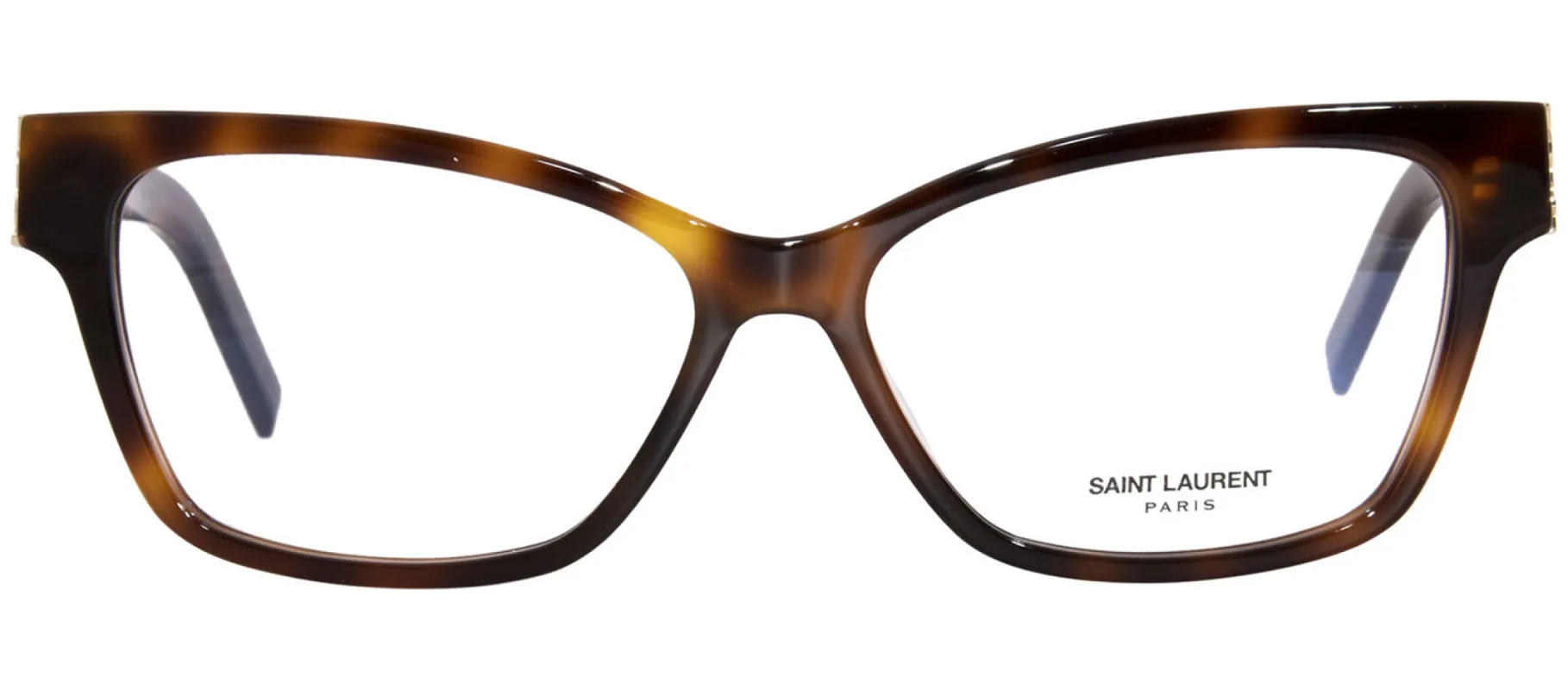 Saint Laurent MONOGRAM SL M116O 002 Cat-Eye Plastic Havana Eyeglasses with Logo Stamped Demo Lenses sold by Gaffos