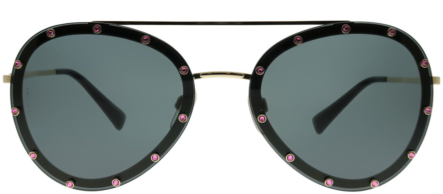 Valentino VA 2013 300387 Aviator Metal Gold Sunglasses with Smoke Grey Lens sold by Gaffos