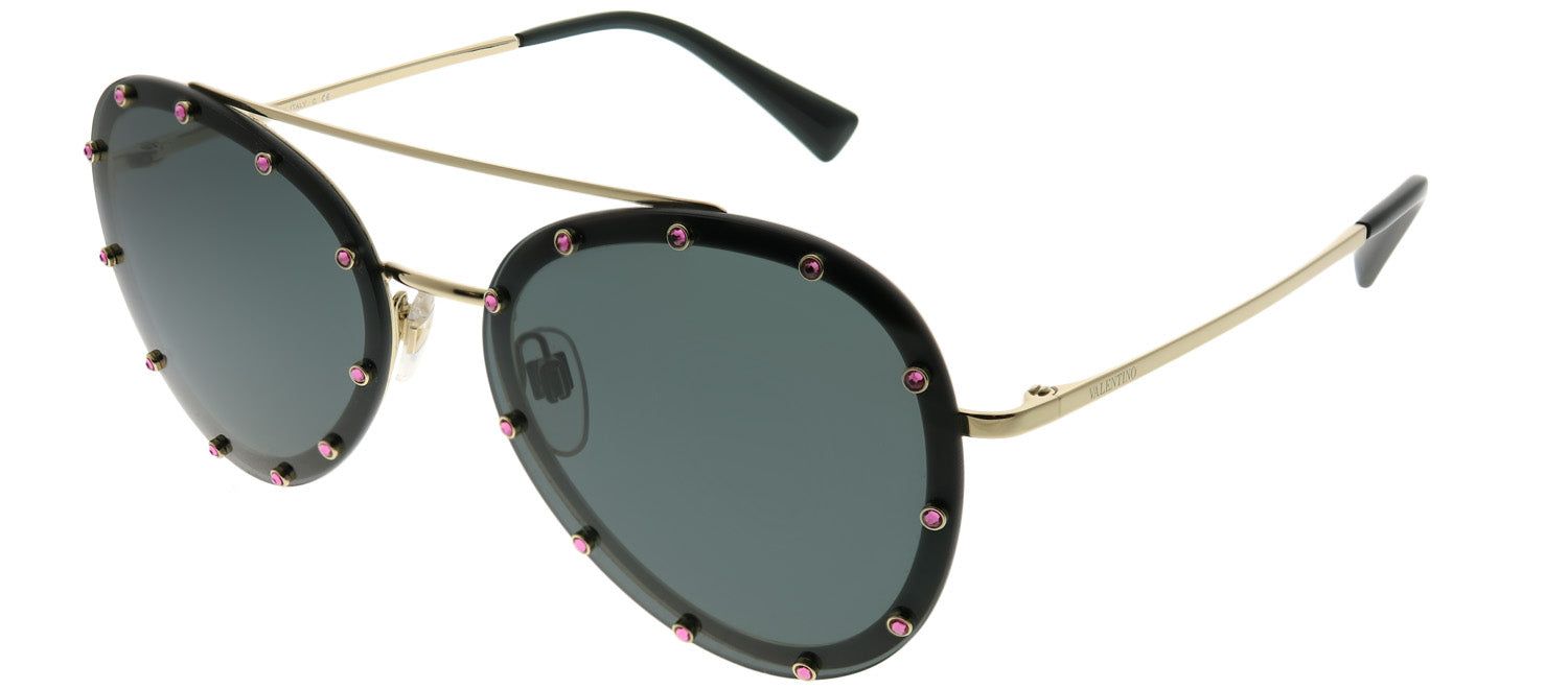 Valentino VA 2013 300387 Aviator Metal Gold Sunglasses with Smoke Grey Lens sold by Gaffos product image thumbnail 2