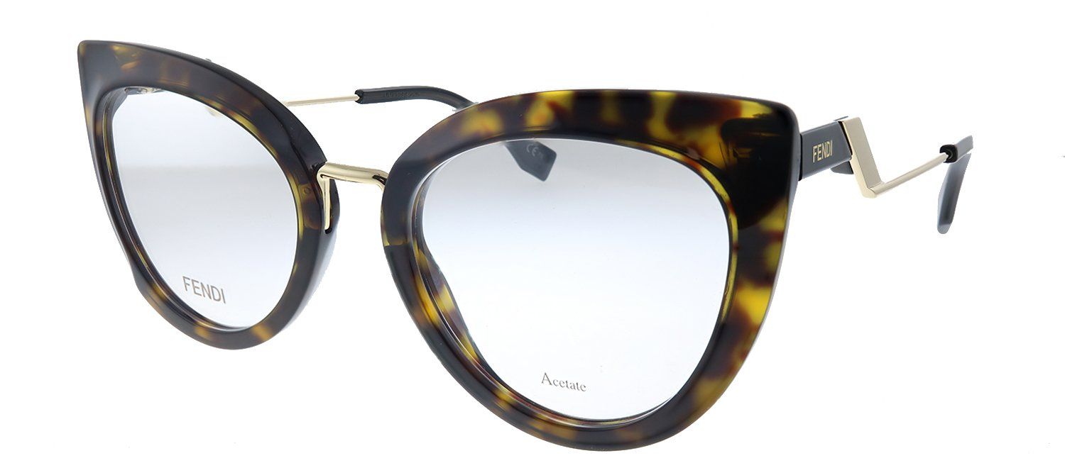 Fendi Tropical FF 0334 086 Cat-Eye Plastic Dark Havana Eyeglasses with Demo Lens sold by Gaffos product image thumbnail 2