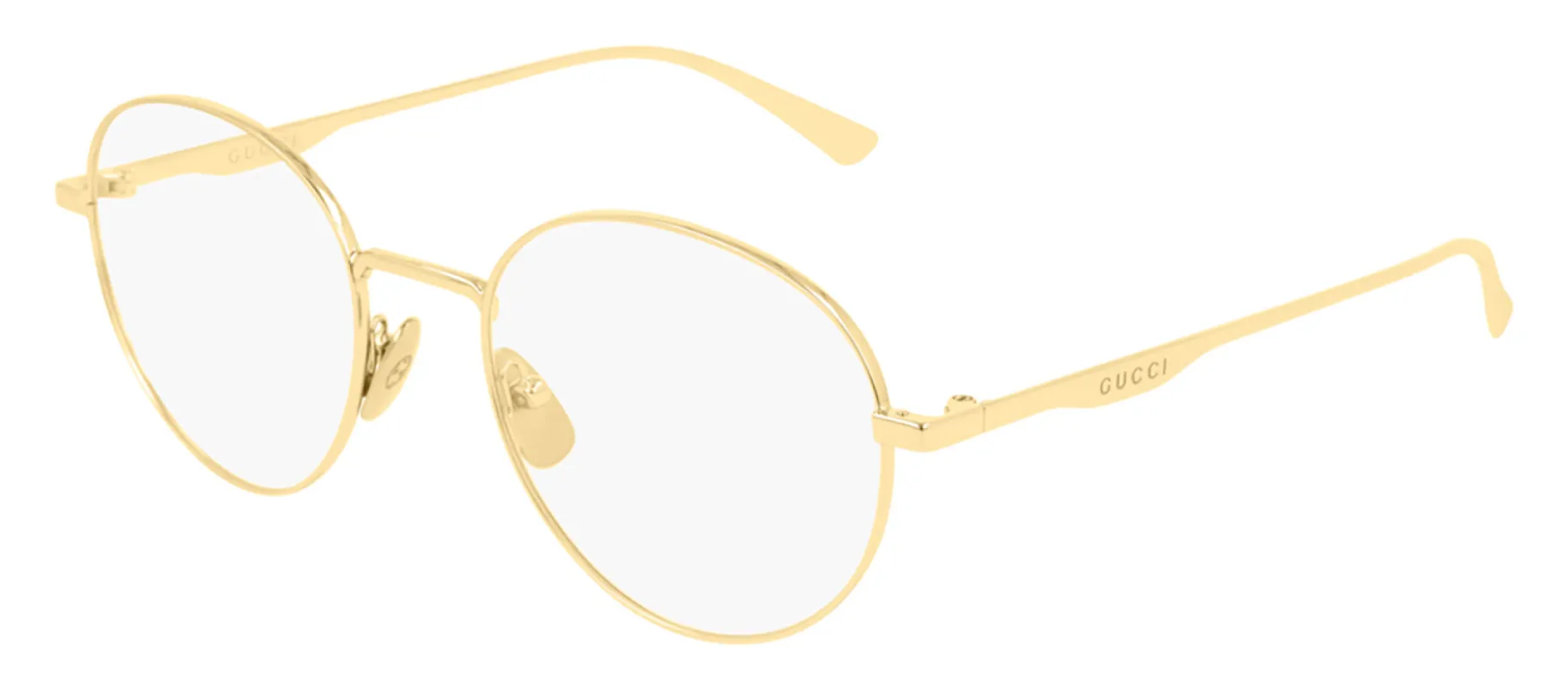 Gucci GG 0337O 008 Round Metal Gold Eyeglasses with Demo Lens sold by Gaffos
