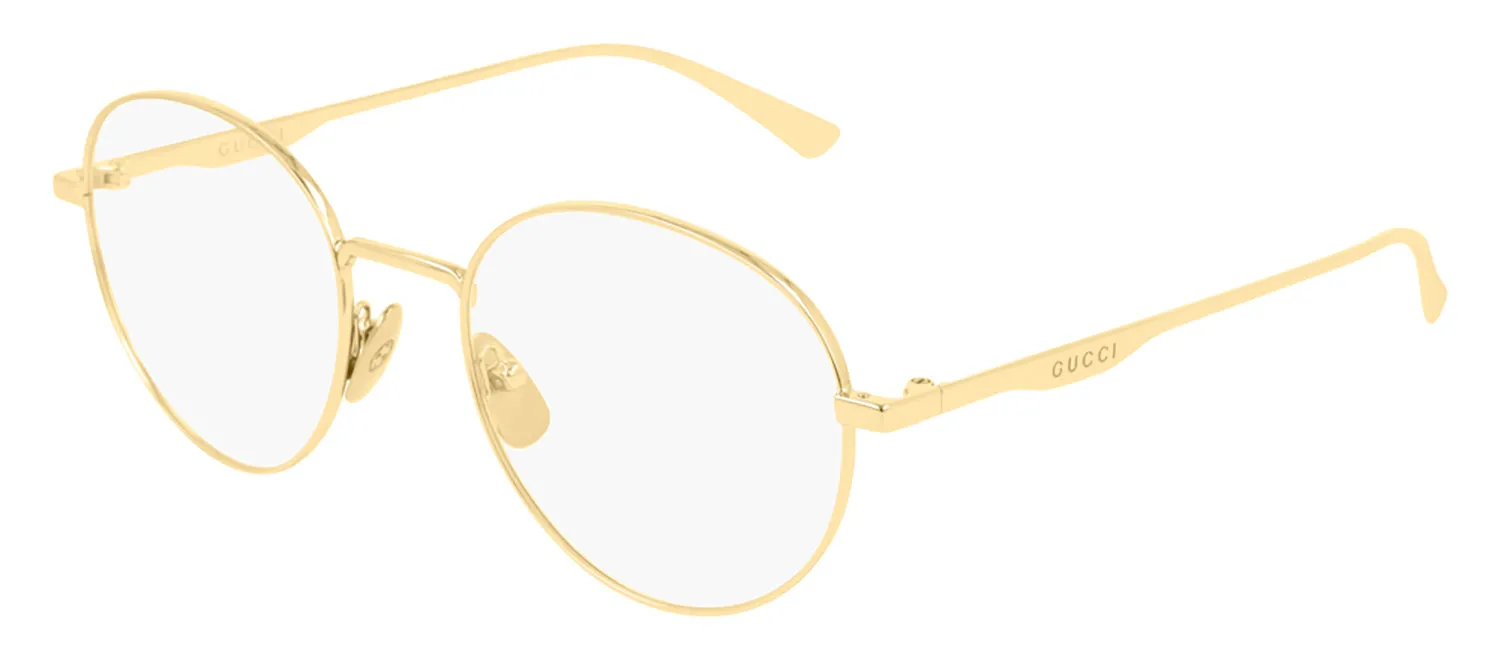 Gucci GG 0337O 008 Round Metal Gold Eyeglasses with Demo Lens sold by Gaffos