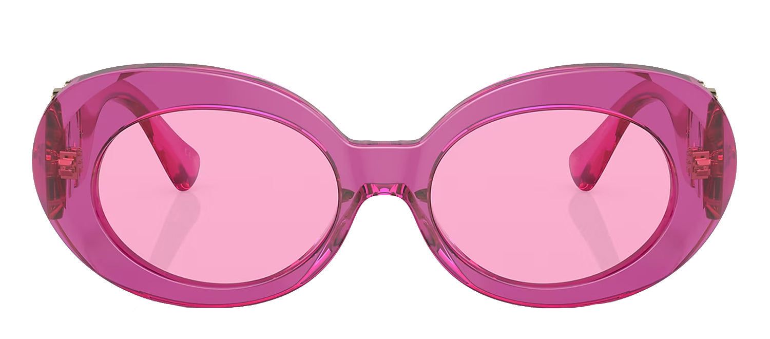 Versace VE 4426BU 5334/5 Round Plastic Transparent Fuchsia Sunglasses with Fuchsia Solid Color Lens sold by Gaffos product image thumbnail 2