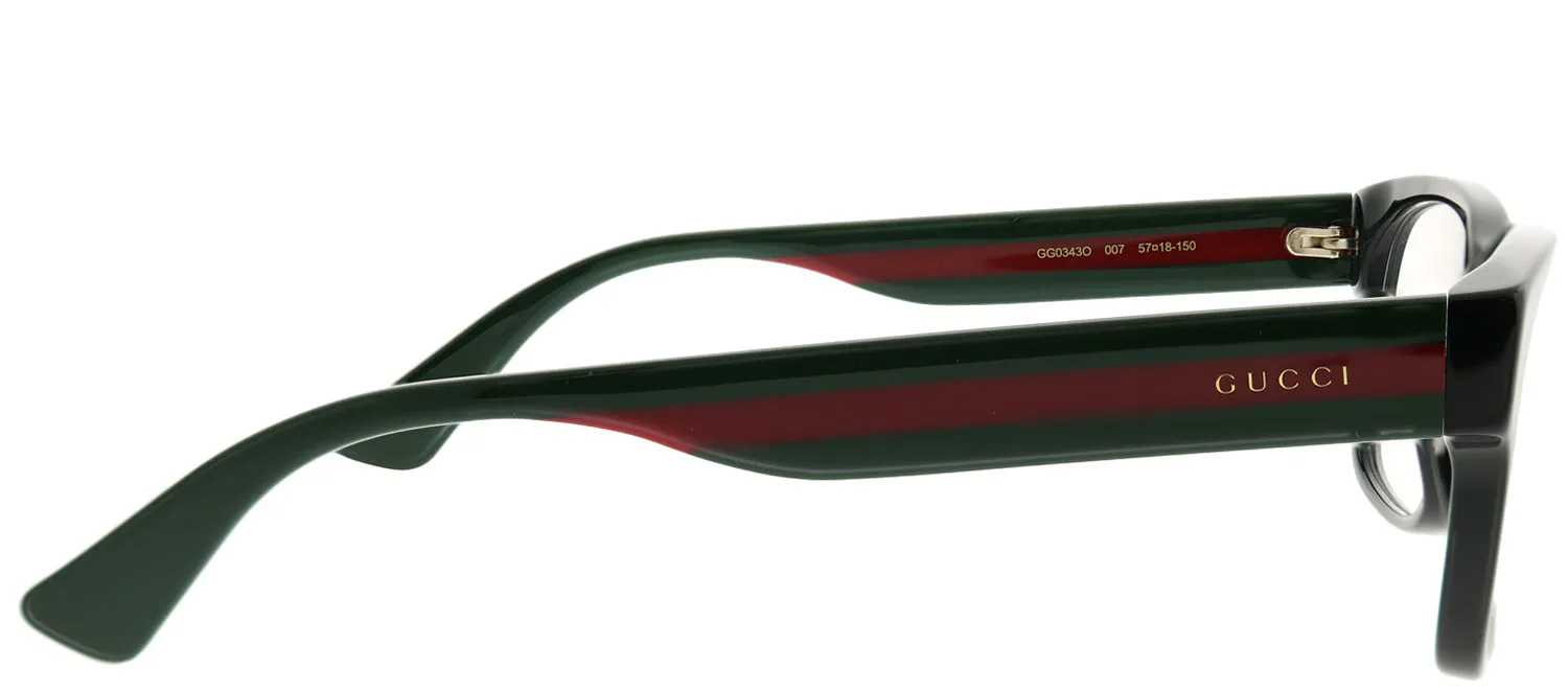 Gucci GG 0343O 007 Rectangle Acetate Black Eyeglasses with Demo Lens sold by Gaffos product image thumbnail 3