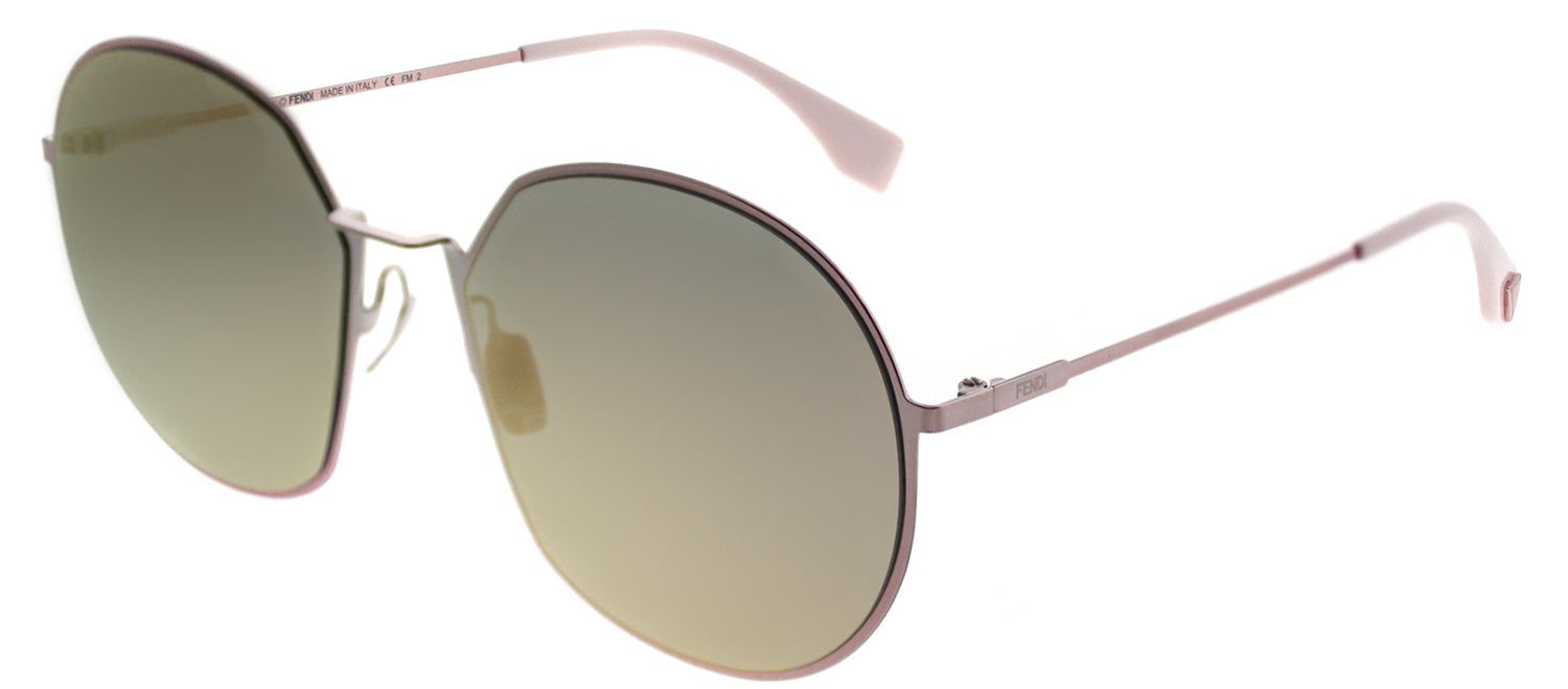 Fendi FF 0313/F 35J 0J Round Metal Pink Sunglasses with Rose Gold Mirror Lens sold by Gaffos product image thumbnail 2