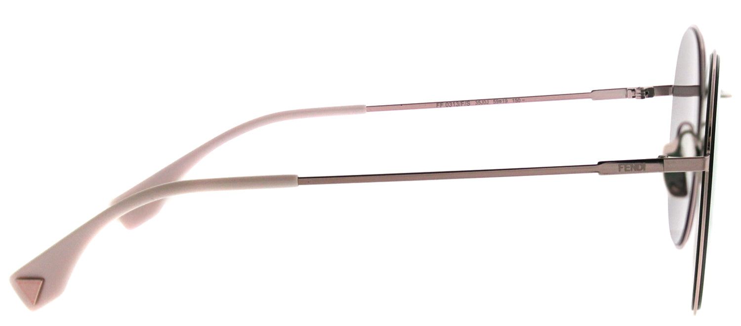 Fendi FF 0313/F 35J 0J Round Metal Pink Sunglasses with Rose Gold Mirror Lens sold by Gaffos product image thumbnail 3