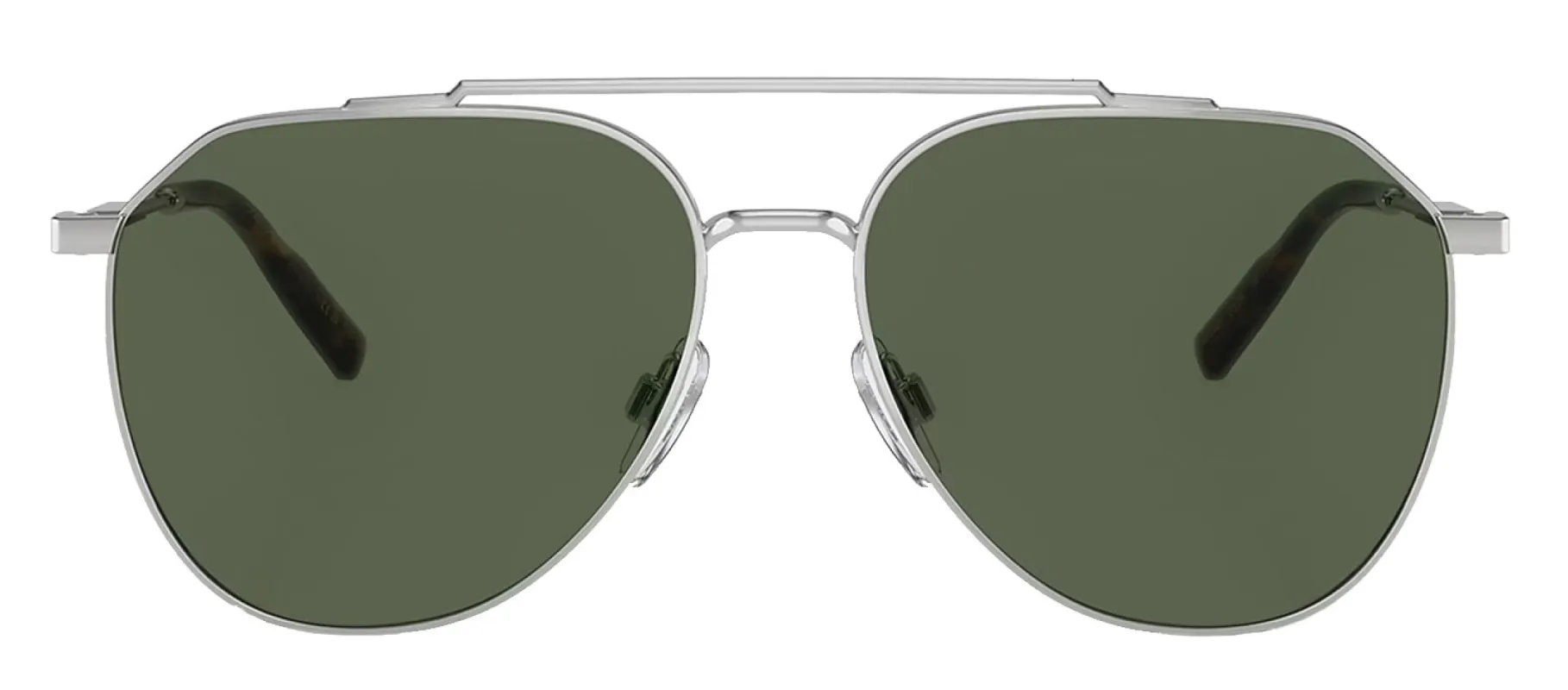 Dolce & Gabbana DG 2296 05/9A Aviator Metal Silver Sunglasses with Green Polarized Lens sold by Gaffos
