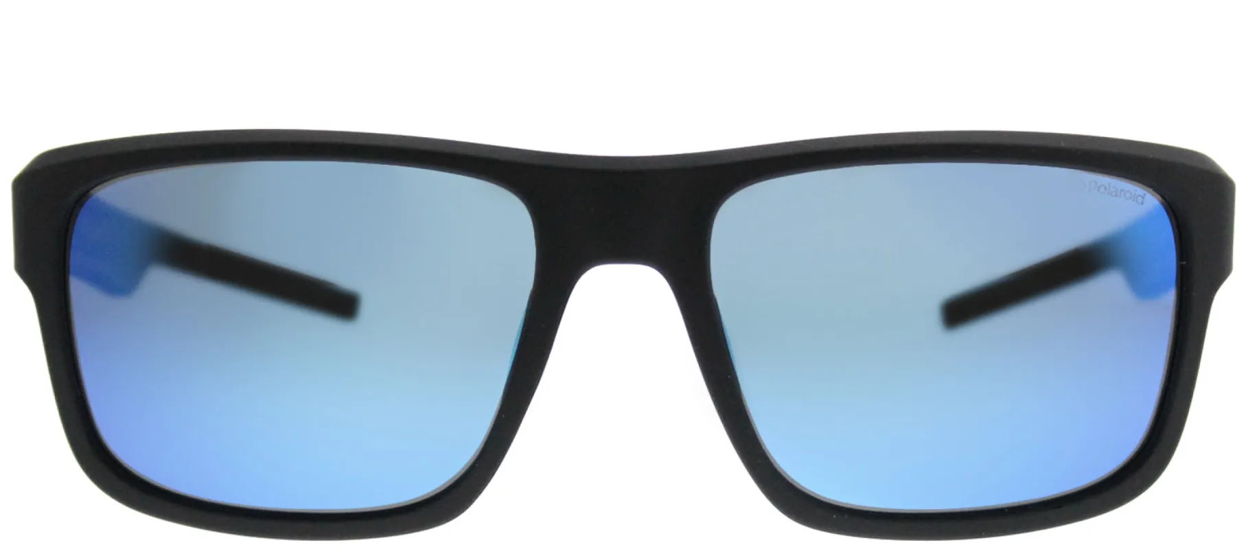 Polaroid PLD 3018/S DL5 JY Rectangle Plastic Black Sunglasses with Blue Mirror Polarized Lens sold by Gaffos