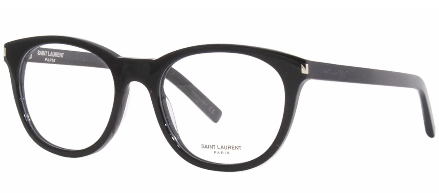 Saint Laurent SL 471O 1 Round Plastic Black Eyeglasses with Logo Stamped Demo Lenses sold by Gaffos product image thumbnail 2